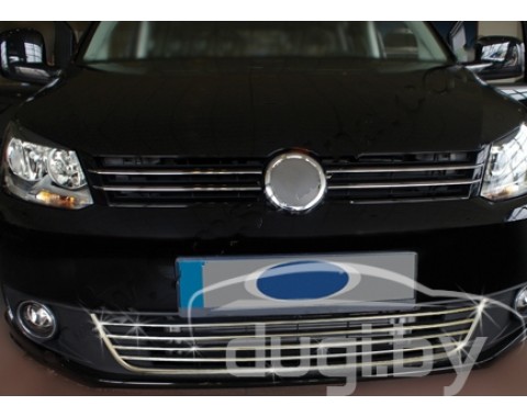 Хром окантовка и накладки на передний бампер 5шт. Omsa для Volkswagen Caddy 2010-...